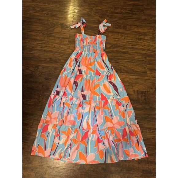 no brand Dresses & Skirts - Bright Floral Hawaiian Wear Maxi Dress Vacation Cruise Beach Summer Dress Sz:M